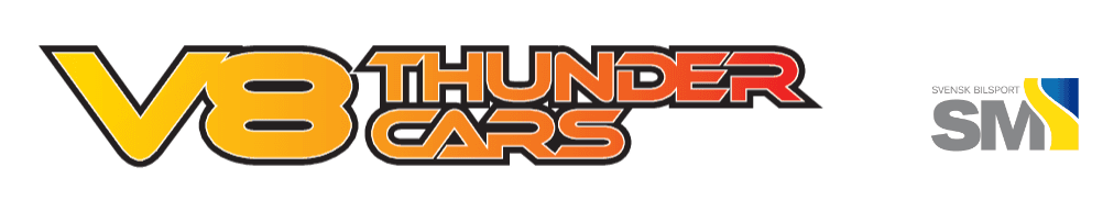 The logo for V8 Thunder Cars